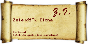Zelenák Ilona névjegykártya