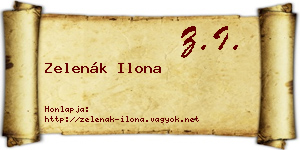 Zelenák Ilona névjegykártya